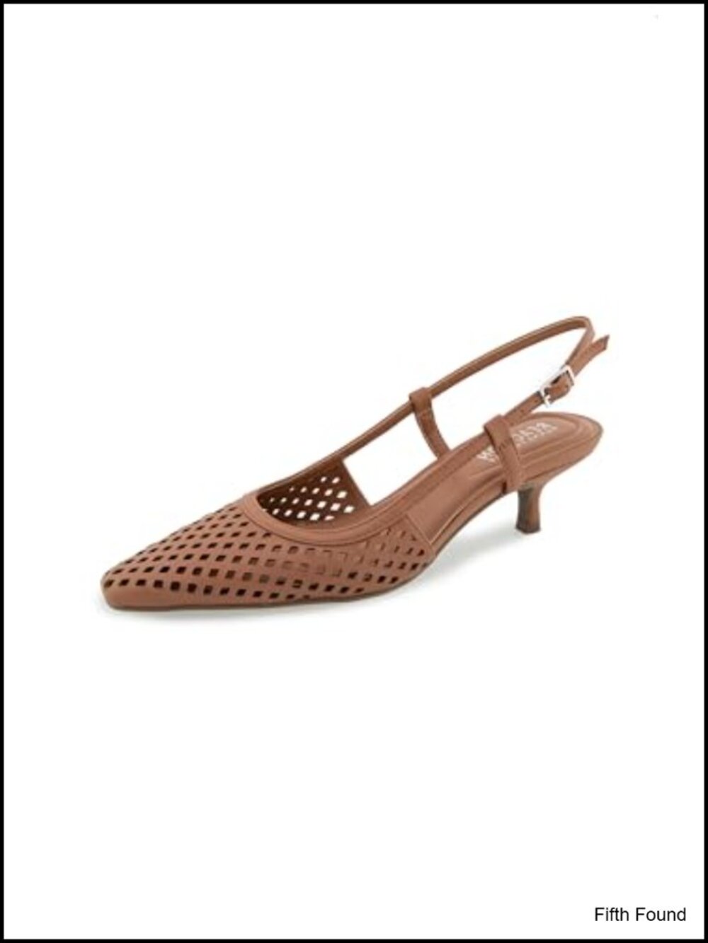 Kenneth Cole REACTION Maggie Perf Slingback Pumps Kitten Heel Pointed Toe